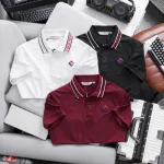 Áo Polo Nam CS276 Cổ Bẻ Phối Sọc Chữ, Thêu Logo Ngực