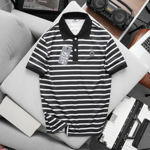 Shop sỉ áo Thun Polo Nam - Áo Thun Nam Phối Sọc Thêu Logo Trước Ngực Trẻ Trung Bigsize