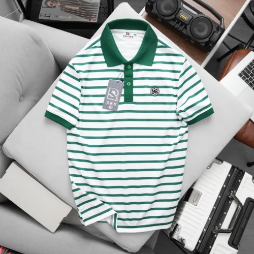 Shop sỉ áo Thun Polo Nam - Áo Thun Nam Phối Sọc Thêu Logo Trước Ngực Trẻ Trung Bigsize