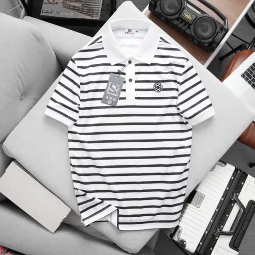 Shop sỉ áo Thun Polo Nam - Áo Thun Nam Phối Sọc Thêu Logo Trước Ngực Trẻ Trung Bigsize