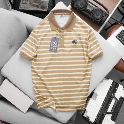 Shop sỉ áo Thun Polo Nam - Áo Thun Nam Phối Sọc Thêu Logo Trước Ngực Trẻ Trung Bigsize