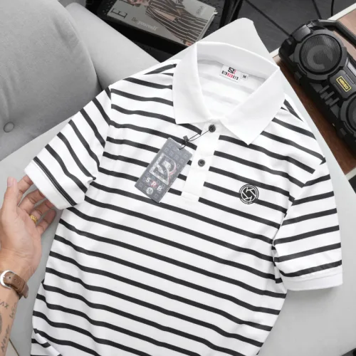 Shop sỉ áo Thun Polo Nam - Áo Thun Nam Phối Sọc Thêu Logo Trước Ngực Trẻ Trung Bigsize