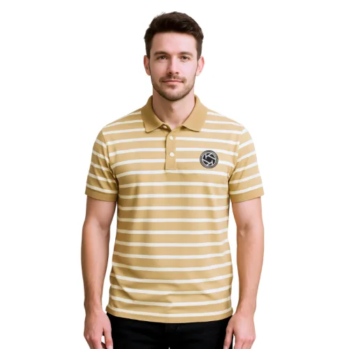 Shop sỉ áo Thun Polo Nam - Áo Thun Nam Phối Sọc Thêu Logo Trước Ngực Trẻ Trung Bigsize