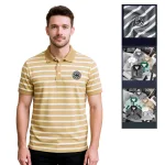 Shop sỉ áo Thun Polo Nam - Áo Thun Nam Phối Sọc Thêu Logo Trước Ngực Trẻ Trung Bigsize
