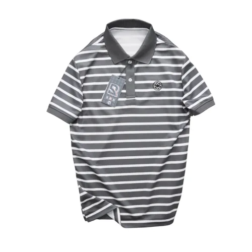 Shop sỉ áo Thun Polo Nam - Áo Thun Nam Phối Sọc Thêu Logo Trước Ngực Trẻ Trung Bigsize
