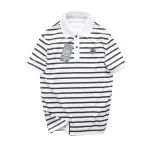 Shop sỉ áo Thun Polo Nam - Áo Thun Nam Phối Sọc Thêu Logo Trước Ngực Trẻ Trung Bigsize