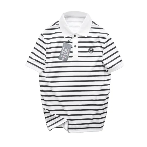 Shop sỉ áo Thun Polo Nam - Áo Thun Nam Phối Sọc Thêu Logo Trước Ngực Trẻ Trung Bigsize