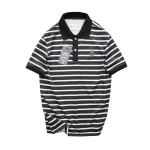 Shop sỉ áo Thun Polo Nam - Áo Thun Nam Phối Sọc Thêu Logo Trước Ngực Trẻ Trung Bigsize