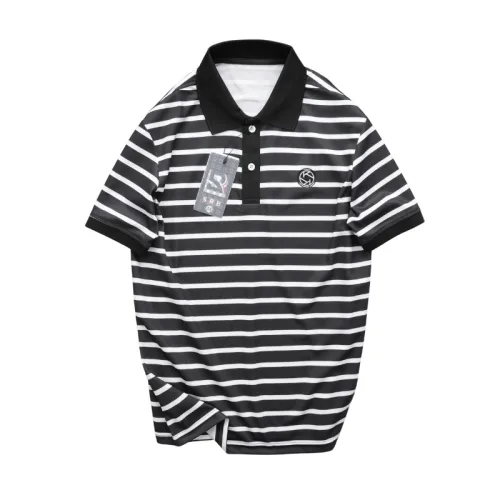 Shop sỉ áo Thun Polo Nam - Áo Thun Nam Phối Sọc Thêu Logo Trước Ngực Trẻ Trung Bigsize