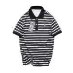 Shop sỉ áo Thun Polo Nam - Áo Thun Nam Phối Sọc Thêu Logo Trước Ngực Trẻ Trung Bigsize