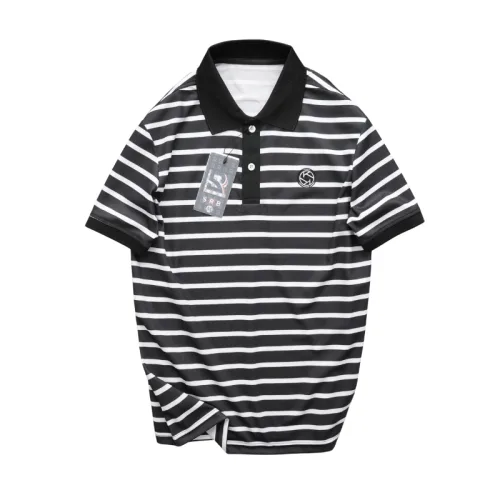 Shop sỉ áo Thun Polo Nam - Áo Thun Nam Phối Sọc Thêu Logo Trước Ngực Trẻ Trung Bigsize