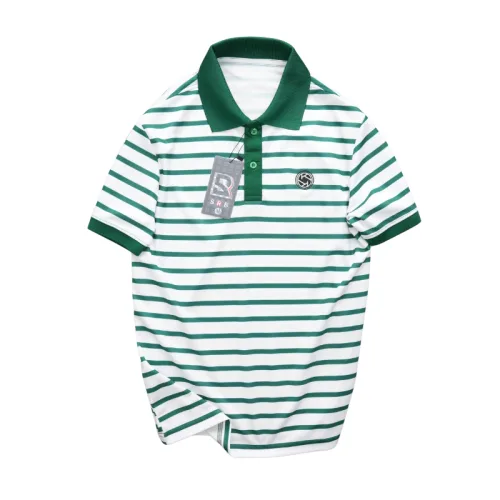 Shop sỉ áo Thun Polo Nam - Áo Thun Nam Phối Sọc Thêu Logo Trước Ngực Trẻ Trung Bigsize