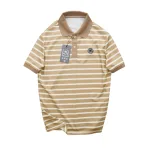 Shop sỉ áo Thun Polo Nam - Áo Thun Nam Phối Sọc Thêu Logo Trước Ngực Trẻ Trung Bigsize