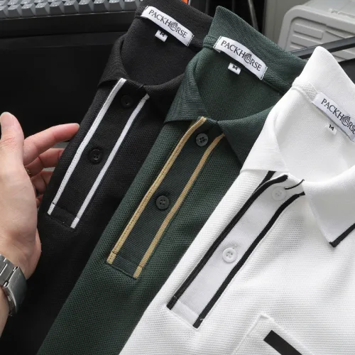 Chuyên sỉ áo Thun Polo Nam Cao Cấp - Áo Thun Nam Cổ Bẻ Phối Viền Có Túi Trước Ngực Và In Logo Bền Đẹp Big Size