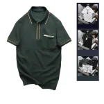 Chuyên sỉ áo Thun Polo Nam Cao Cấp - Áo Thun Nam Cổ Bẻ Phối Viền Có Túi Trước Ngực Và In Logo Bền Đẹp Big Size