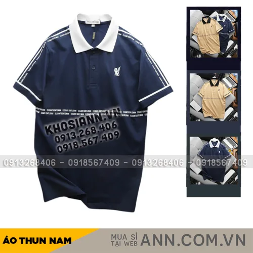 Áo thun polo nam với logo in trước ngực, có size 3XL