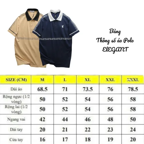 Áo thun polo nam với logo in trước ngực, có size 3XL