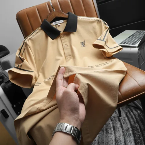 Áo thun polo nam với logo in trước ngực, có size 3XL