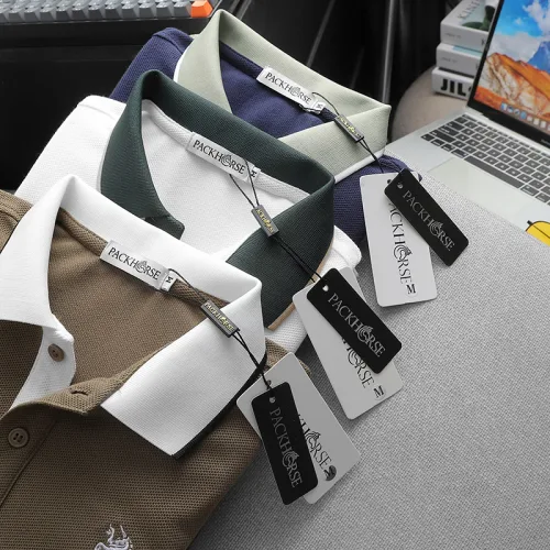 Áo thun polo nam thêu logo trước ngực, thiết kế phối ba màu, có size 3x