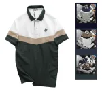 Áo thun polo nam thêu logo trước ngực, thiết kế phối ba màu, có size 3x