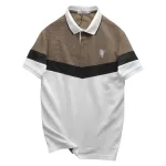Áo thun polo nam thêu logo trước ngực, thiết kế phối ba màu, có size 3x