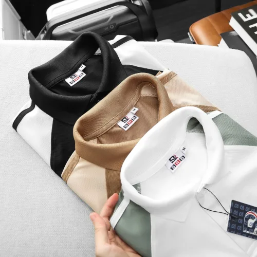 Áo thun polo BigSize nam cho người 50-90kg phối màu ở tay áo