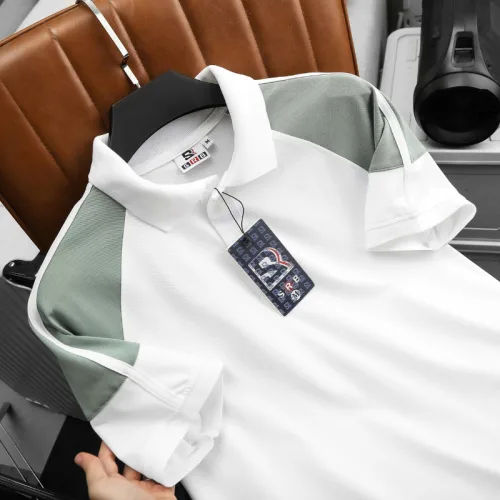 Áo thun polo BigSize nam cho người 50-90kg phối màu ở tay áo