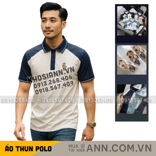 Chỗ sỉ áo Thun Polo Nam Phối Màu Và In Hình Gấu Trước Ngực BigSize Từ 50-90kg
