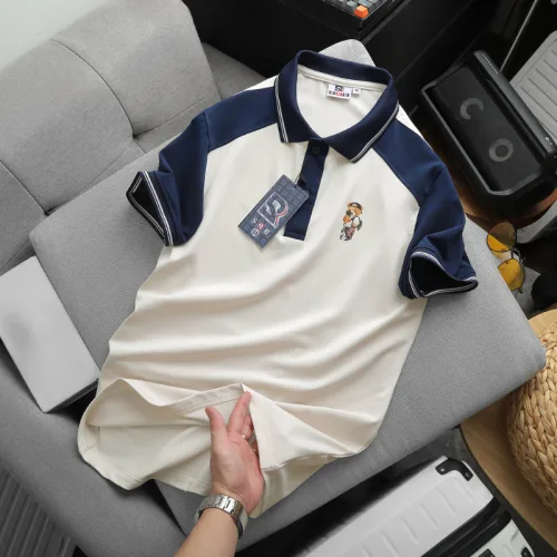 Chỗ sỉ áo Thun Polo Nam Phối Màu Và In Hình Gấu Trước Ngực BigSize Từ 50-90kg