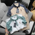 Chỗ sỉ áo Thun Polo Nam Phối Màu Và In Hình Gấu Trước Ngực BigSize Từ 50-90kg