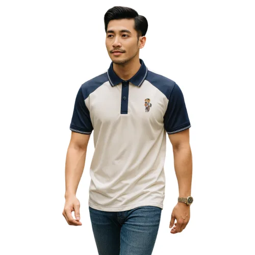 Chỗ sỉ áo Thun Polo Nam Phối Màu Và In Hình Gấu Trước Ngực BigSize Từ 50-90kg