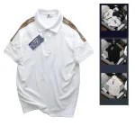 Áo thun polo nam có big size, điểm nhấn sọc chữ phối ở vai