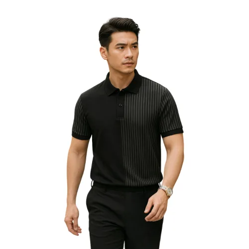 Nơi lấy sỉ áo Thun Polo Nam Phối Sọc Dọc Trước Ngực Và Tay Áo BigSize Từ 50-90kg