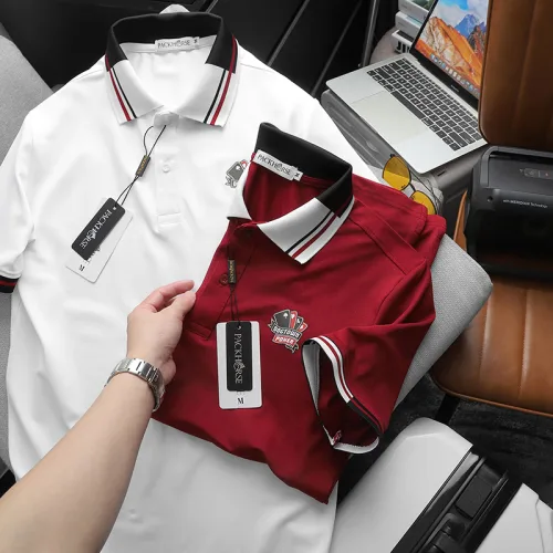 Nguồn hàng sỉ áo Thun Polo Nam Phối Sọc In Logo Trước Ngực (Big Size)