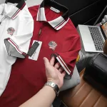 Nguồn hàng sỉ áo Thun Polo Nam Phối Sọc In Logo Trước Ngực (Big Size)