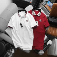 Nguồn hàng sỉ áo Thun Polo Nam Phối Sọc In Logo Trước Ngực (Big Size)