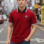 Nguồn hàng sỉ áo Thun Polo Nam Phối Sọc In Logo Trước Ngực (Big Size)
