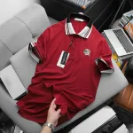 Nguồn hàng sỉ áo Thun Polo Nam Phối Sọc In Logo Trước Ngực (Big Size)
