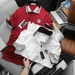 Nguồn hàng sỉ áo Thun Polo Nam Phối Sọc In Logo Trước Ngực (Big Size)