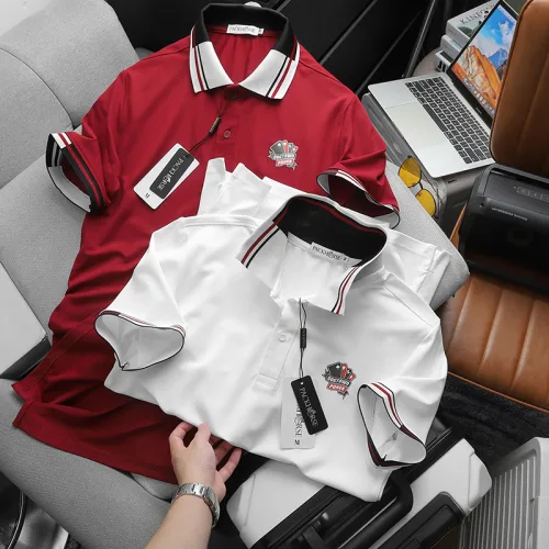 Nguồn hàng sỉ áo Thun Polo Nam Phối Sọc In Logo Trước Ngực (Big Size)