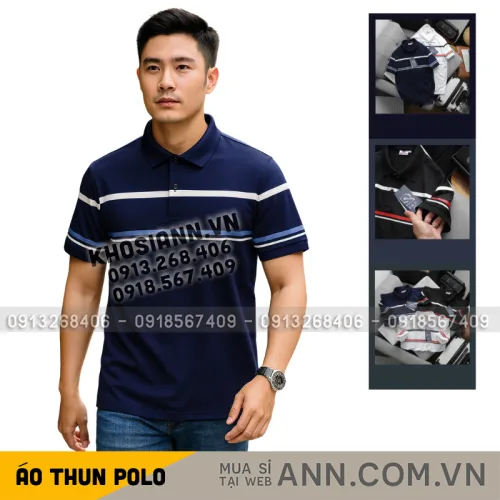 Áo Polo Nam Bigsize Phối Sọc Ngang 50-90kg