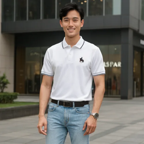 Áo Polo Nam Cổ Bẻ Phối Sọc Thêu Logo Ngựa Trước Ngực Big Size