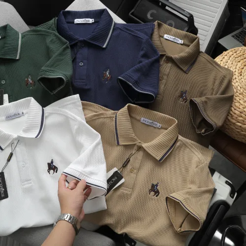 Áo Polo Nam Cổ Bẻ Phối Sọc Thêu Logo Ngựa Trước Ngực Big Size