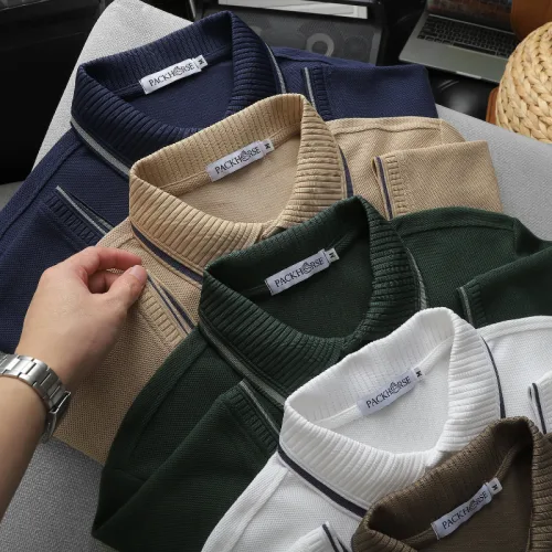 Áo Polo Nam Cổ Bẻ Phối Sọc Thêu Logo Ngựa Trước Ngực Big Size