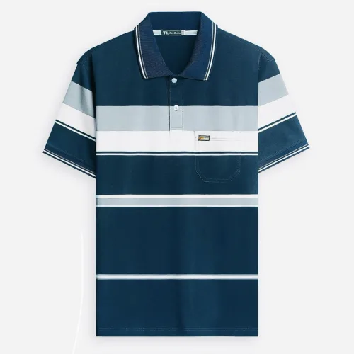 Chỗ sỉ áo Thun Sọc Có Cổ Nam Trung Niên Có Túi Thun Cotton Cao Cấp (Có size 3x)