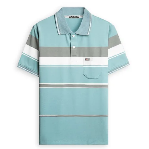 Chỗ sỉ áo Thun Sọc Có Cổ Nam Trung Niên Có Túi Thun Cotton Cao Cấp (Có size 3x)