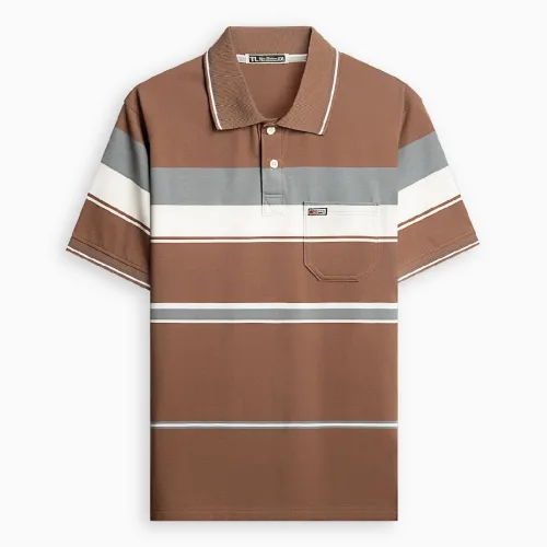 Chỗ sỉ áo Thun Sọc Có Cổ Nam Trung Niên Có Túi Thun Cotton Cao Cấp (Có size 3x)