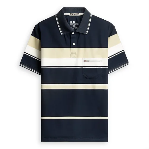 Chỗ sỉ áo Thun Sọc Có Cổ Nam Trung Niên Có Túi Thun Cotton Cao Cấp (Có size 3x)
