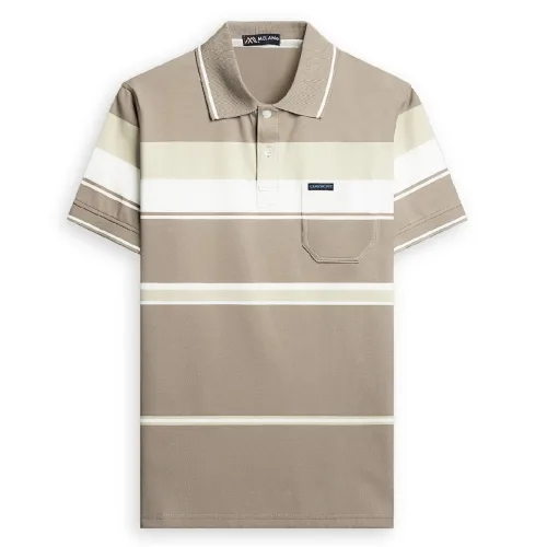 Chỗ sỉ áo Thun Sọc Có Cổ Nam Trung Niên Có Túi Thun Cotton Cao Cấp (Có size 3x)