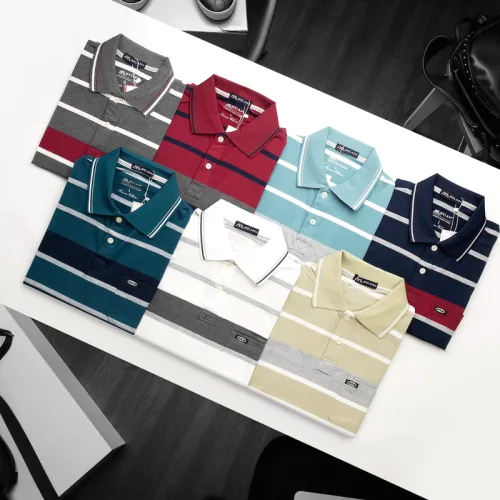 Shop sỉ áo Thun Sọc Nam Cổ Bẻ Có Túi Cao Cấp